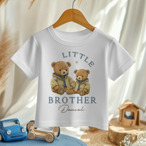 Personalised Kids Little Brother Teddy Bears in Jackets T-Shirt for Boys