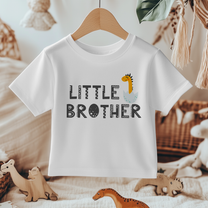 Little Brother Hatching Dinosaur T-Shirt for Boys & Kids