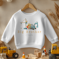Personalised Big Brother Construction Crane Excavator Sweatshirt for Boys