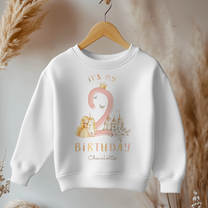 Personalised Toddler 2nd Birthday Princess Unicorn Castle Sweatshirt for Girls