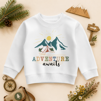 Adventure Awaits Mountain Tent Sweatshirt for Kids