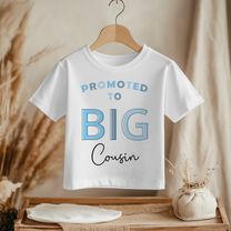 Promoted To Big Cousin Blue Outline T-Shirt for Boys & Kids