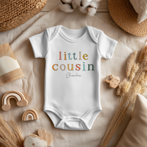Personalised Little Cousin Colourful Letters Name Baby Bodysuit