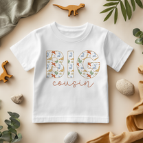 Big Cousin Dinosaur & Rainbow Print T-Shirt for Kids