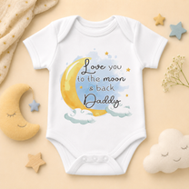 Love You to the Moon and Back Daddy Baby Vest Bodysuit, Moon and Stars