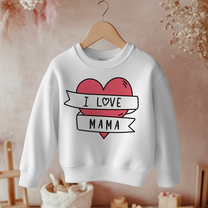 Red Heart 'I Love Mama' Banner Sweatshirt for Kids