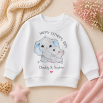 Personalised Father's Day Hugging Elephant Girl Sweatshirt for Kids