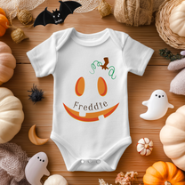 Personalised Halloween Jack-o'-Lantern Face Baby Bodysuit