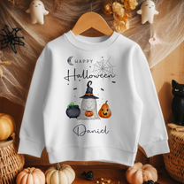 Personalised Happy Halloween Ghost, Cauldron & Pumpkin Sweatshirt for Kids