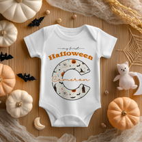 Personalised Baby My First Halloween Initial Pumpkins & Ghosts Baby Bodysuit for Kids