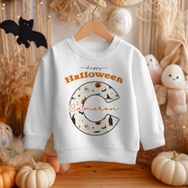 Personalised Halloween Initial Pumpkin Ghost Cat Sweatshirt for Kids