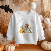 Personalised Halloween Autumn Teddy Bear Pumpkin Patch Sweatshirt for Kids