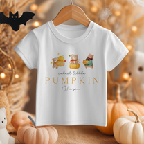 Personalised Halloween Cutest Little Pumpkin Bear T-Shirt for Kids