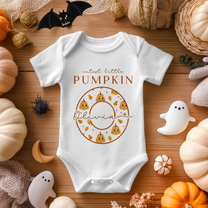 Personalised Halloween Happy Pumpkin Wreath Baby Bodysuit