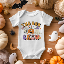 Retro Halloween Ghost Pumpkin Baby Bodysuit