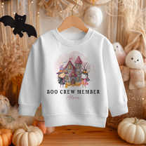 Personalised Boo Crew Witch Halloween Toddler & Kids Sweatshirt