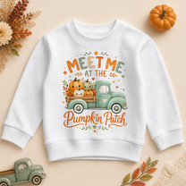 Mint Truck Halloween Sweatshirt for Kids, Meet Me at the Pumpkin Patch