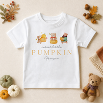 Personalised Halloween Cutest Little Pumpkin Bear T-Shirt for Kids