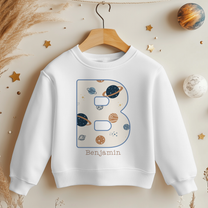 Personalised Celestial Planets Initial Sweatshirt for Kids