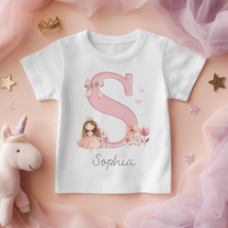 Personalised Toddler & Castle T-Shirt for Girls