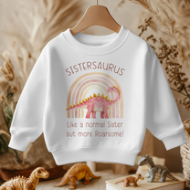 Sistersaurus Pink Dinosaur Rainbow Sweatshirt for Girls & Kids