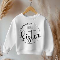 Big Sister Circular Script Heart Sweatshirt for Girls & Kids