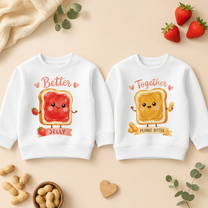 Twins Peanut Butter and Jelly Kids Sweatshirt Set, Matching Pair