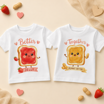 Twins Peanut Butter and Jelly Kids T-Shirt Set, Matching Pair