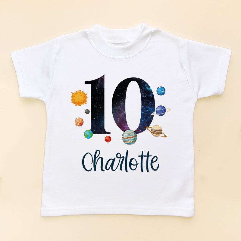 10th Birthday Solar System Personalised Space/Galaxy T Shirt - Little Lili Store (8828655993112)
