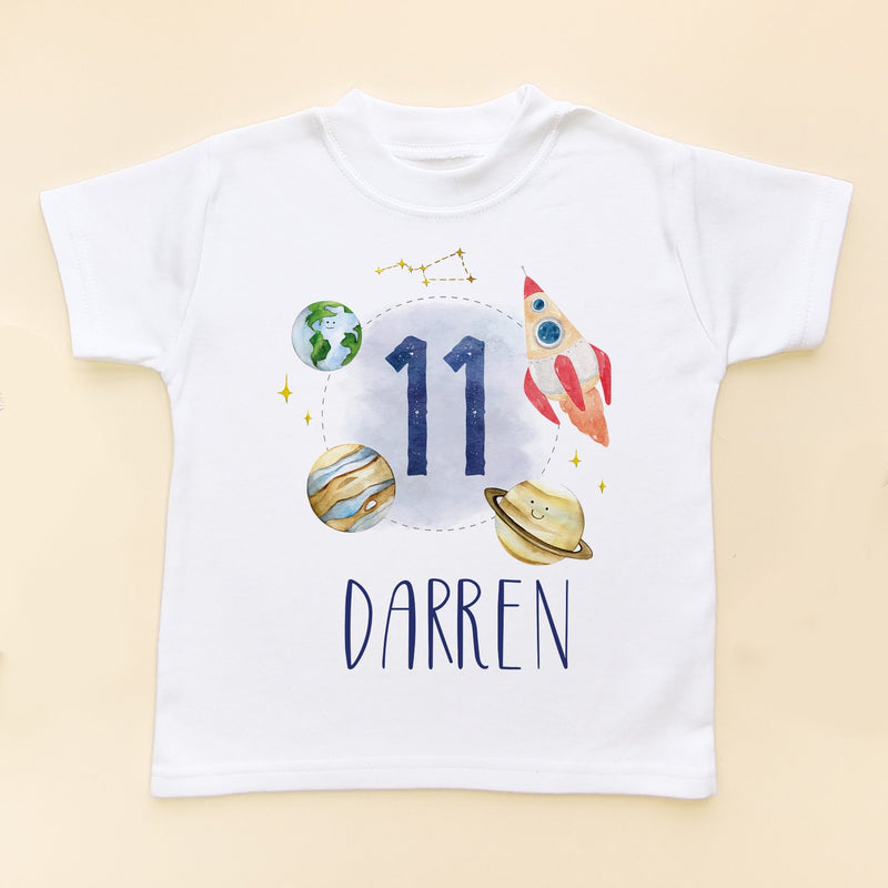 11th Birthday Galaxy Space Personalised T Shirt - Little Lili Store (8828642787608)