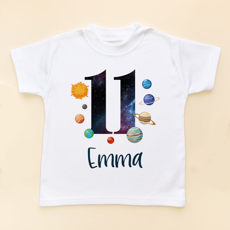 11th Birthday Solar System Personalised Space/Galaxy T Shirt - Little Lili Store (8828656353560)