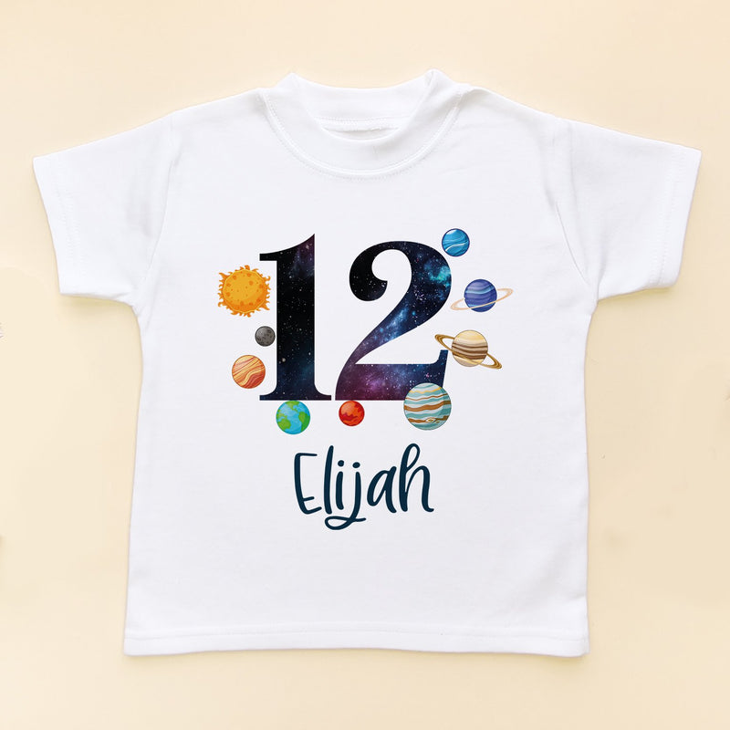 12th Birthday Solar System Personalised Space/Galaxy T Shirt - Little Lili Store (8828656648472)