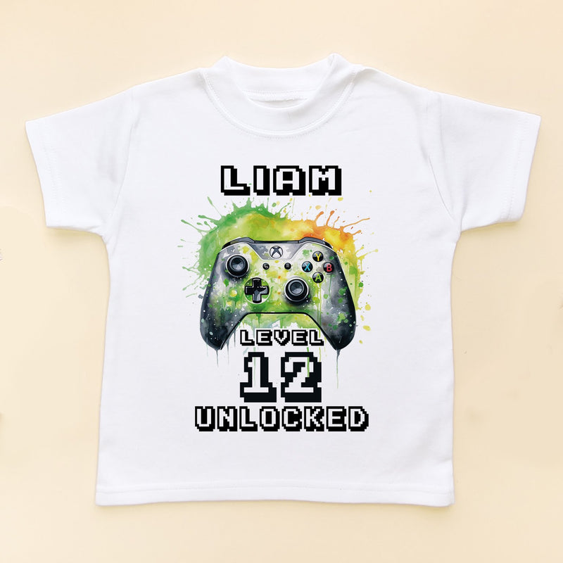 12th Birthday Unlocked Gamer Personalised T Shirt - Little Lili Store (8828678406424)