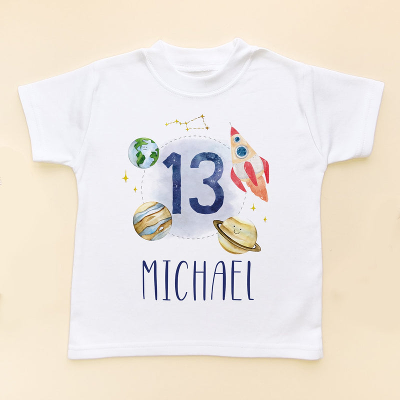 13th Birthday Galaxy Space Personalised T Shirt - Little Lili Store (8828643672344)