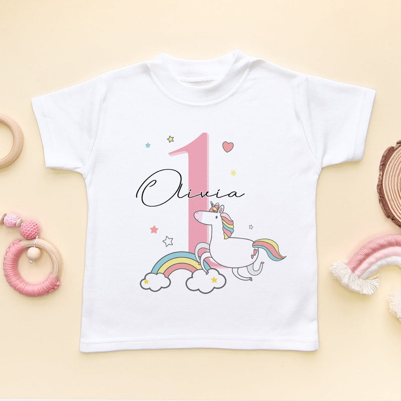 1st Birthday Unicorn Personalised Toddler T Shirt - Little Lili Store (6608628023368)