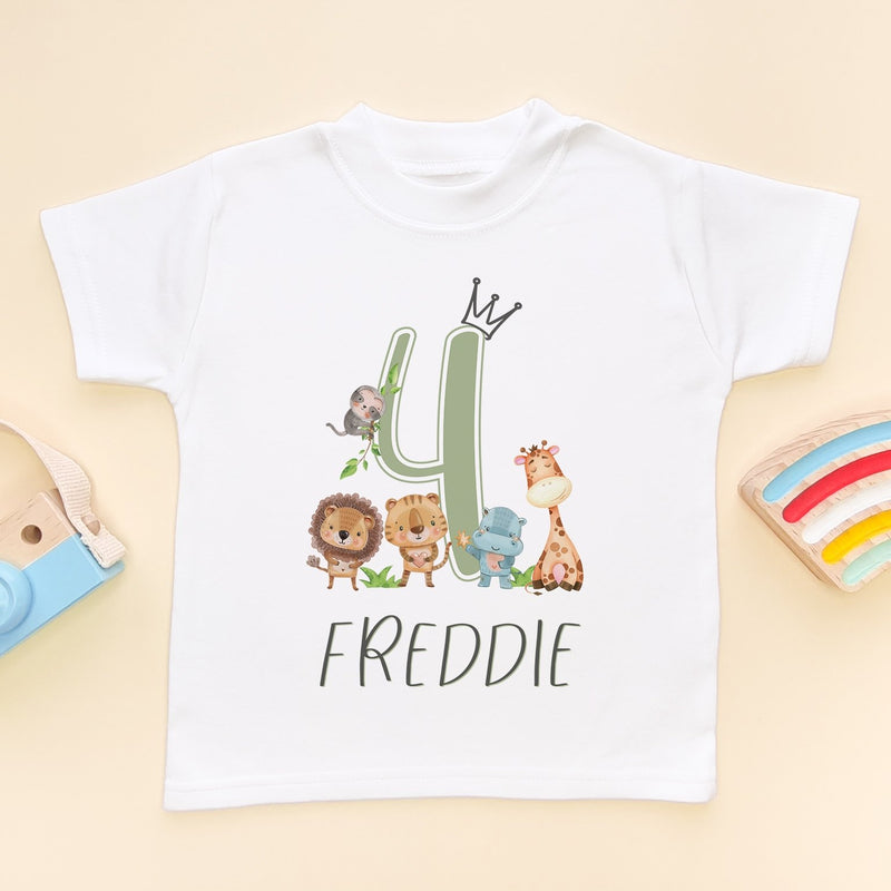 4th Birthday Animals Personalised T Shirt - Little Lili Store (8098469675288)