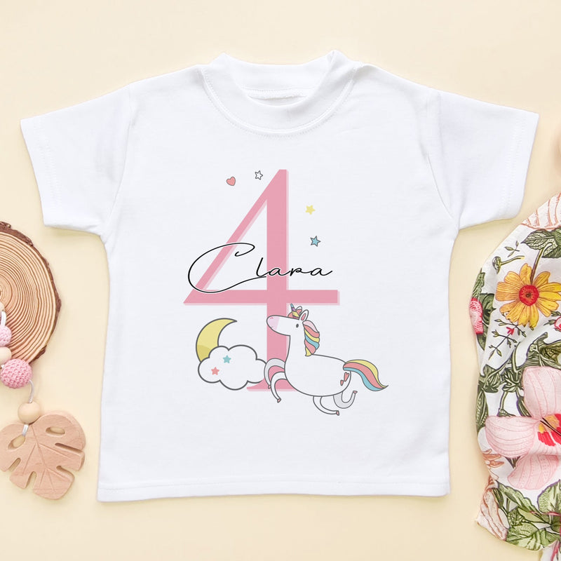 4th Birthday Unicorn Personalised Toddler T Shirt - Little Lili Store (6608628154440)