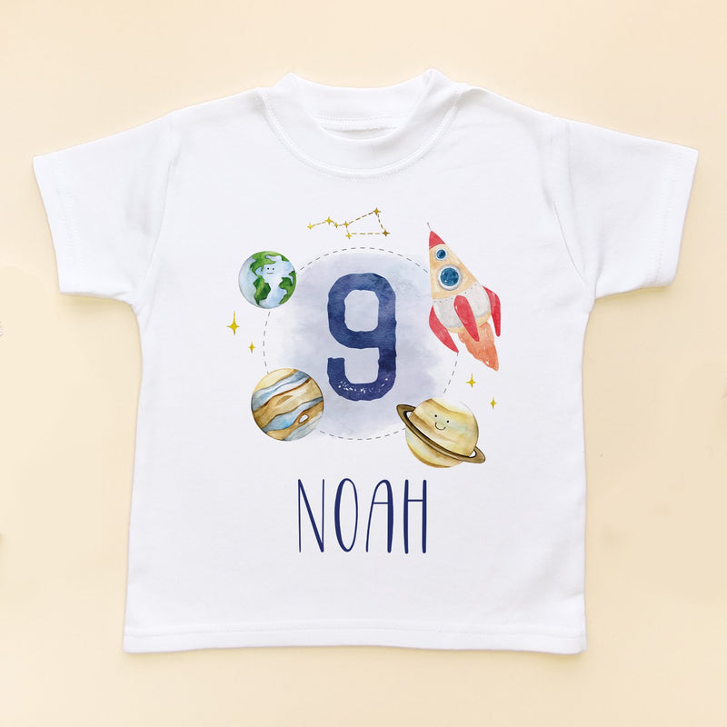 9th Birthday Galaxy Space Personalised T Shirt - Little Lili Store (8828641706264)