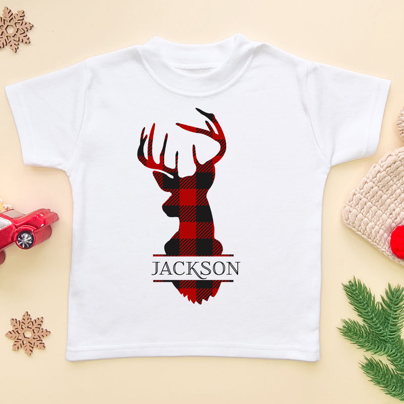 Personalised Christmas Stag T Shirt (5861781438536)