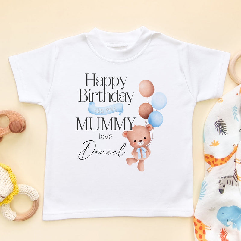 Happy Birthday Mummy (Boy) Personalised Toddler T Shirt - Little Lili Store (8026135462168)