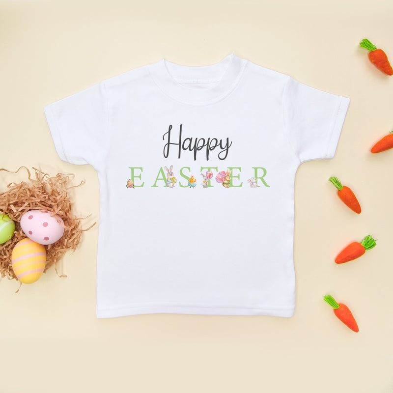 Happy Easter Bunny Toddler T Shirt - Little Lili Store (8147604832536)