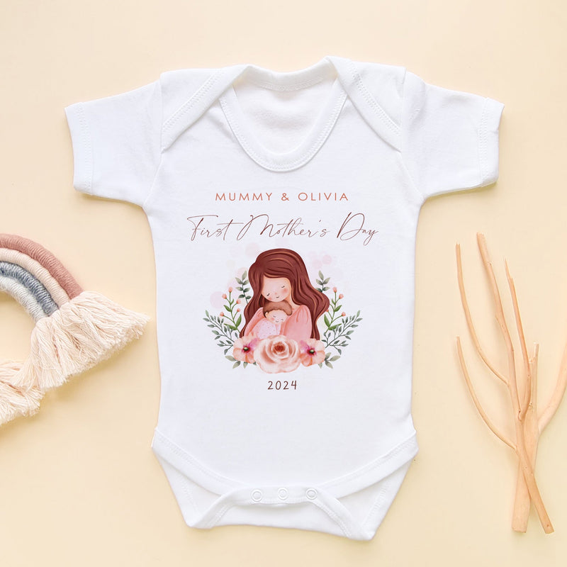 Mother And Baby Personalised First Mother's Day Baby Bodysuit - Little Lili Store (8114654052632)
