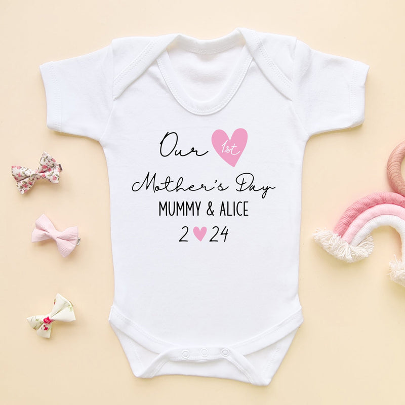 Our 1st Mother's Day 2024 (Girl) Personalised Baby Bodysuit - Little Lili Store (8114648875288)