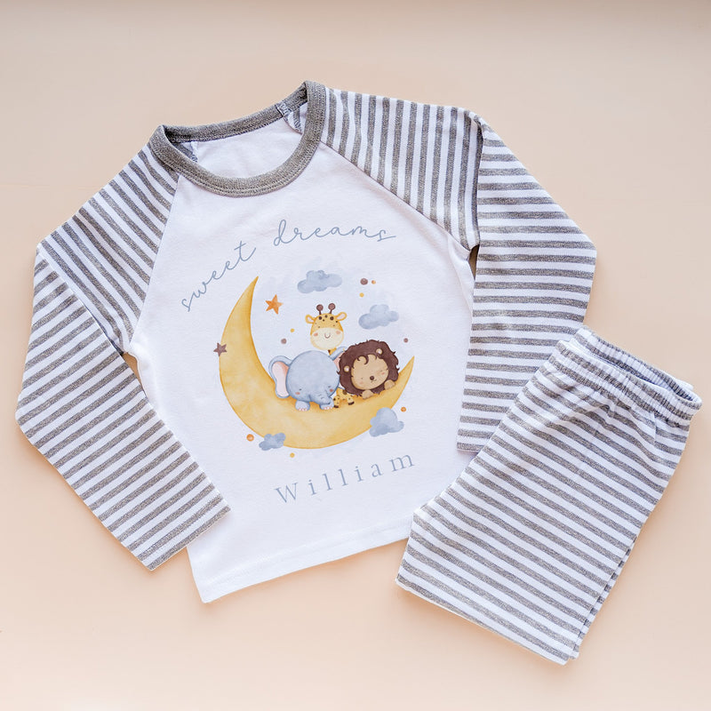 Sweet Dreams Cute Animals Personalised Pyjamas Set - Little Lili Store (8715948130584)