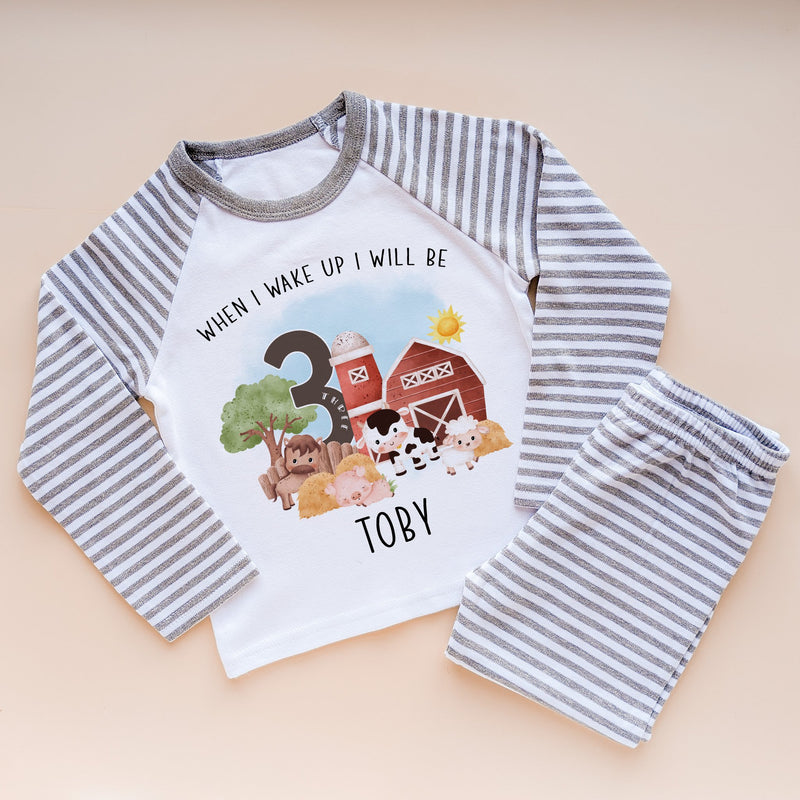 Third Birthday Farm Theme Personalised Pyjamas Set - Little Lili Store (8715954356504)
