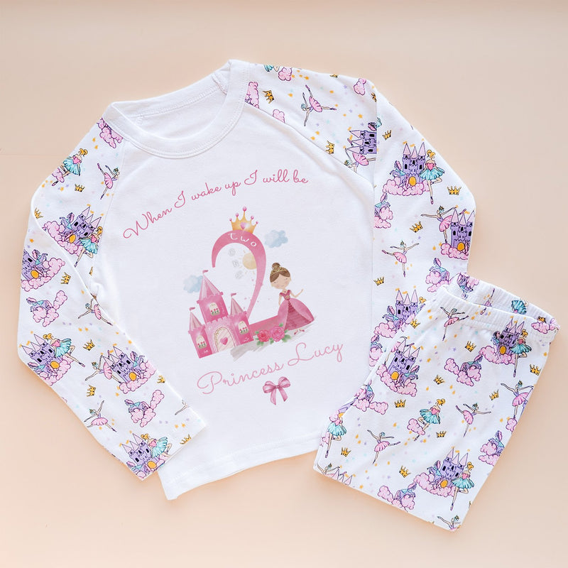 When I Wake Up I Will Be Two Personalised Birthday Princess Pyjamas Set - Little Lili Store (8569892929816)