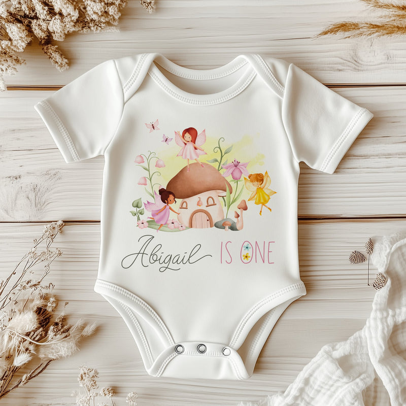 1st Birthday Fairy Theme Personalised Baby Bodysuit - Little Lili Store
