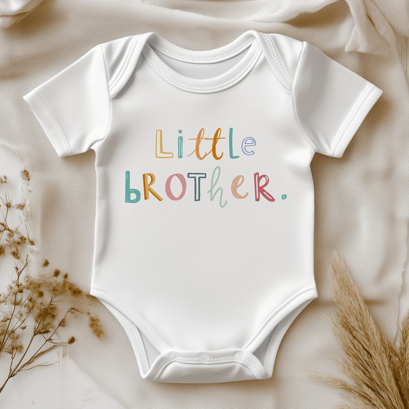 Little Brother Colorful Letters Baby Bodysuit