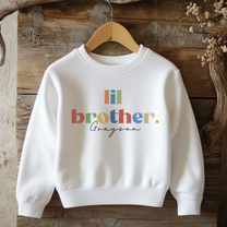 Personalised Bright Rainbow Letters 'Lil Brother' Sweatshirt for Kids