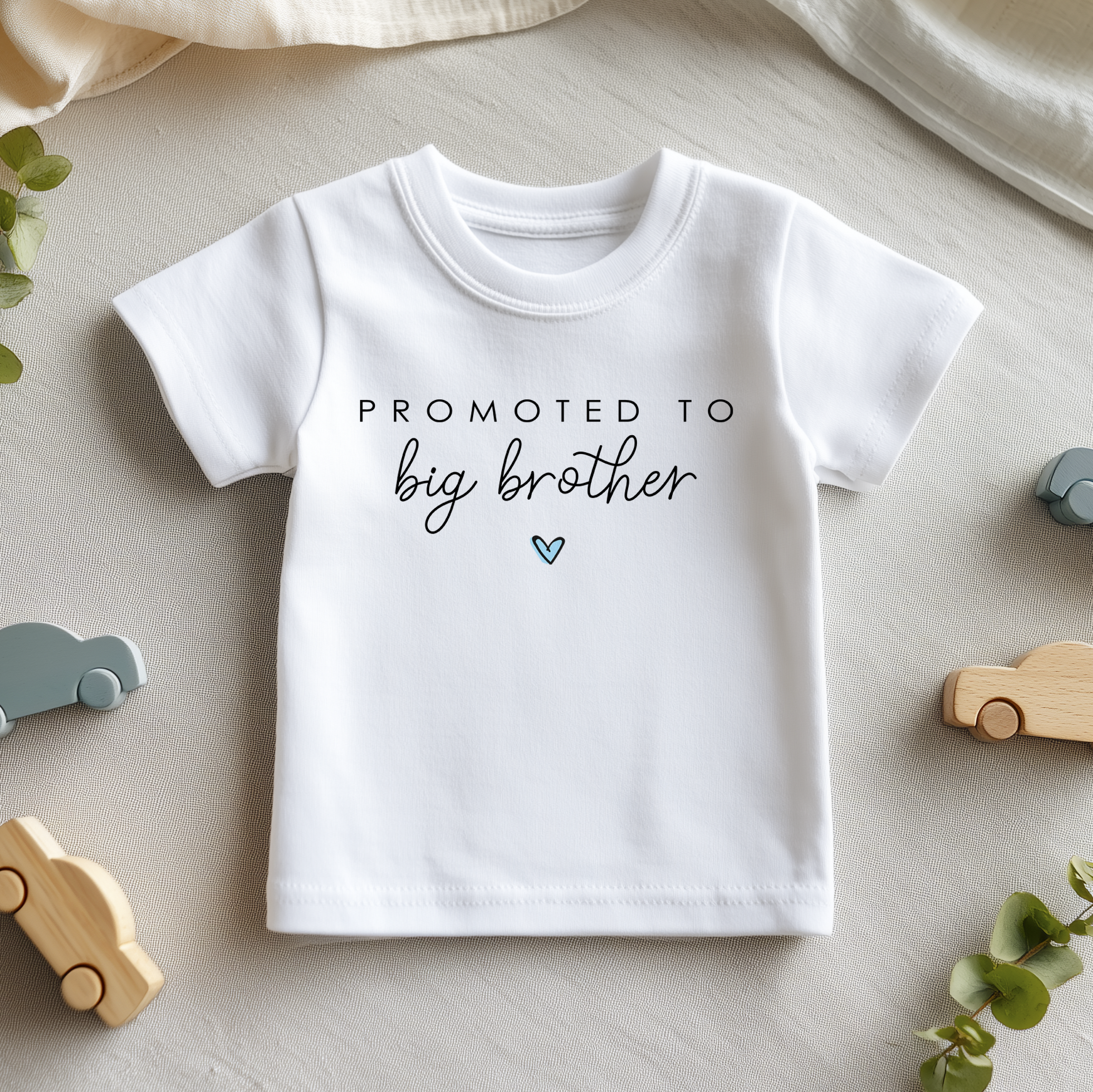 Promoted To Big Brother Blue Heart Toddler & Kids T Shirt